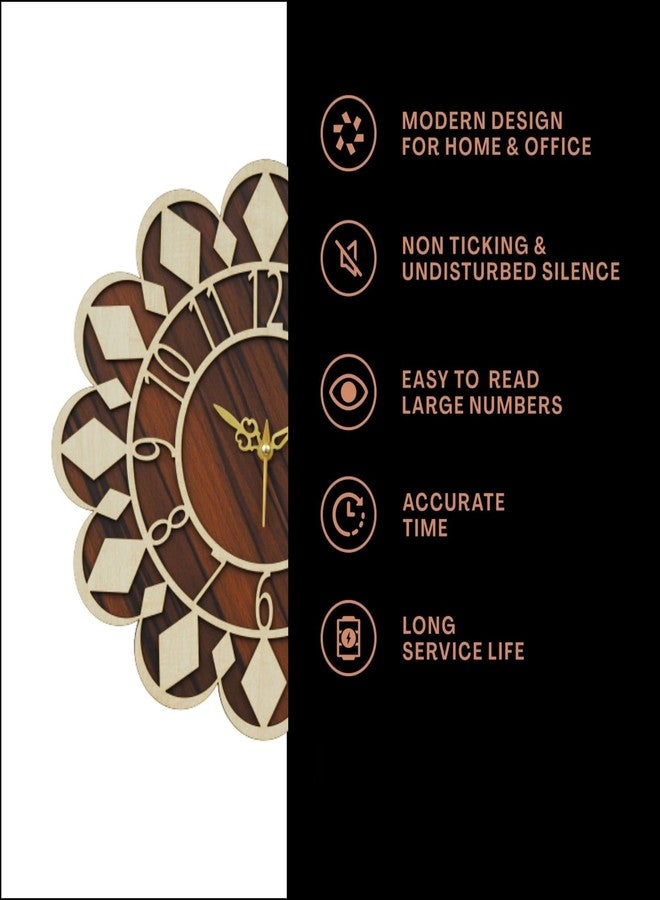 Ingo creation Decorative Silent Non-Ticking Wooden Wall Clock for Home Stylish Latest 12 Inch Wall Clock for Home Living Room Bedroom Office Hall Kitchen - Image 5